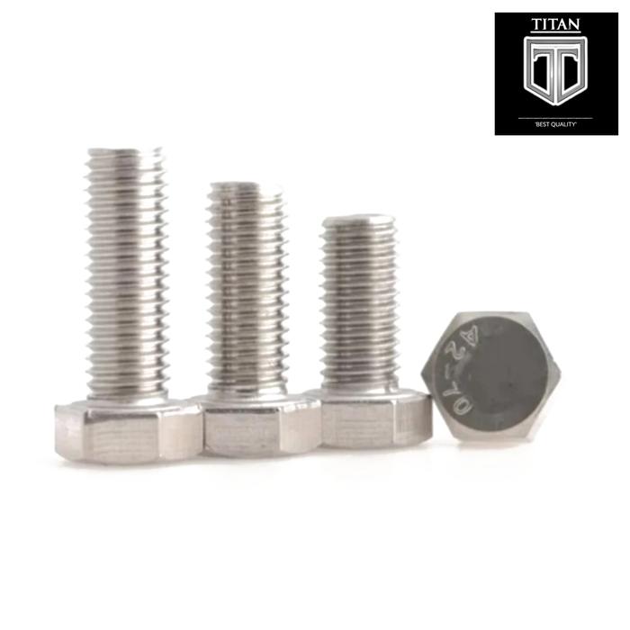 (1pcs) SS304 Baut Hex Bolt M4x45