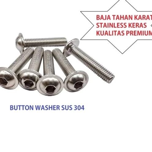(1pcs) SS304 Baut Button Washer M6x10