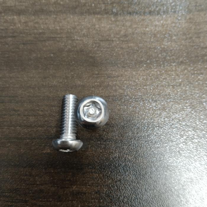 (1pcs) SS304 Baut Button Torq 5 Bintang M3 x10