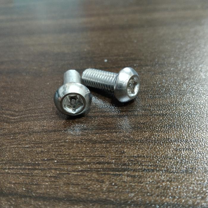 (1pcs) SS304 Baut Button Torq 5 Bintang M4 x 10