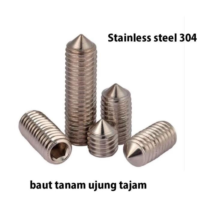 (1pcs) SS304 Baut Tanam Tajam M8x8