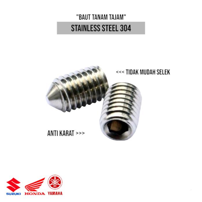 (1pcs) SS304 Baut Tanam Tajam M10x15