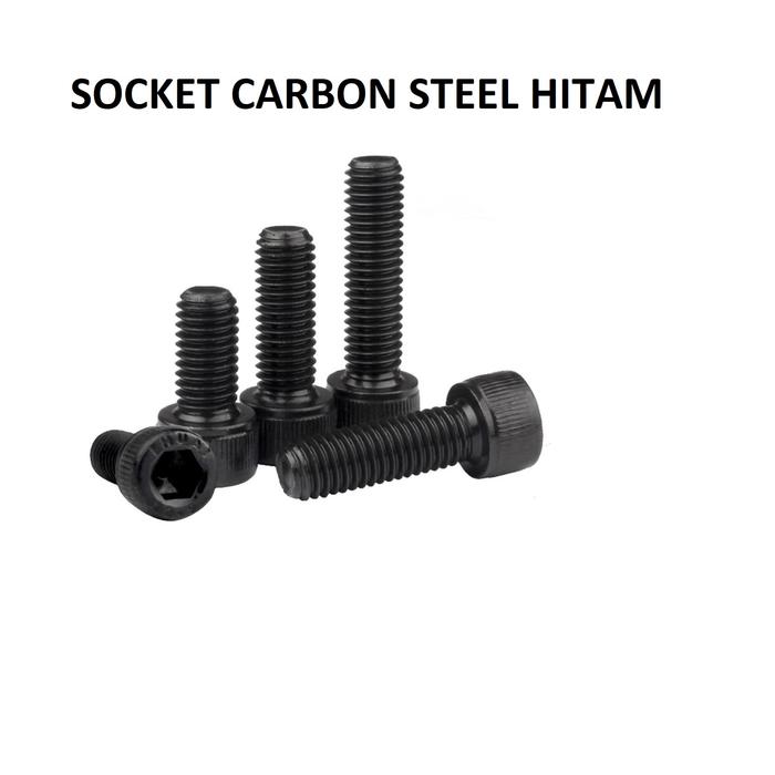(1pcs) Baut Socket Carbon Steel Hitam M3x30